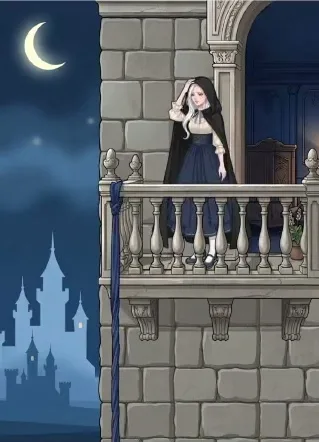 Сцена уровня 10 «Помогите Сиси спуститься с башни» в Tricky Story 2