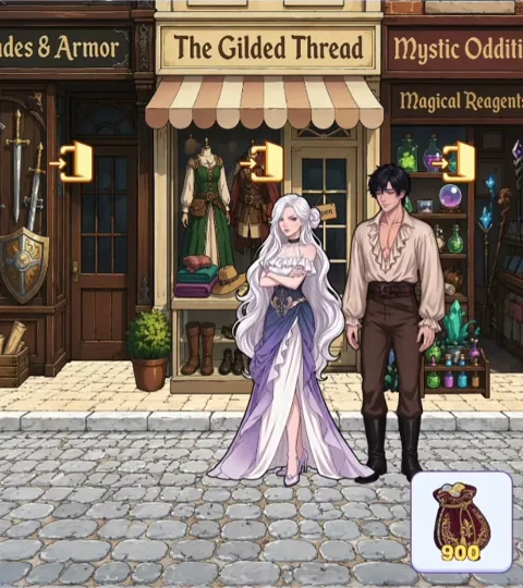 Сцена уровня 20 «Помогите Сиси купить новые вещи для Феликса» в Tricky Story 2
